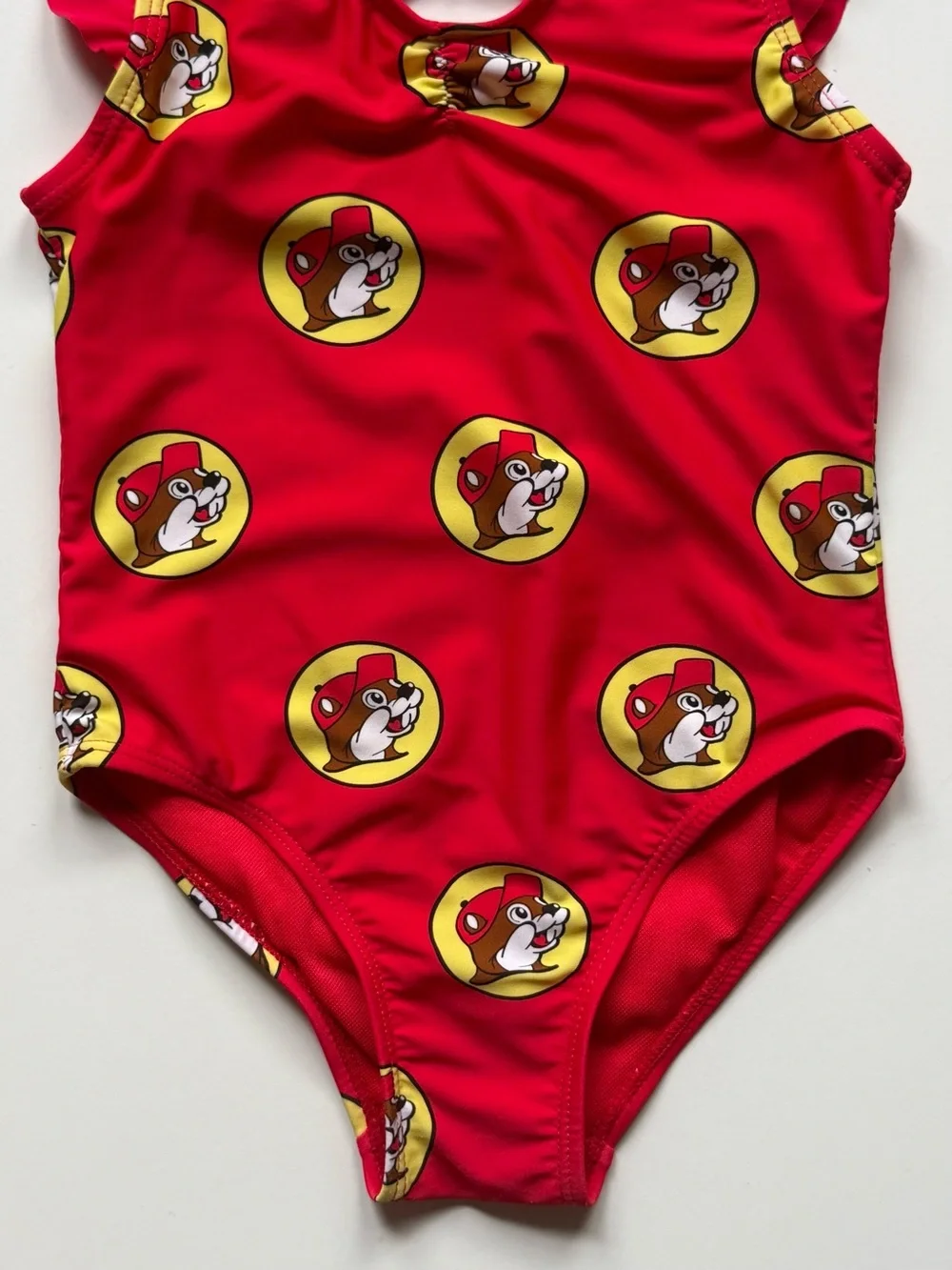 Buc-ees Girls Logo Mascot One-Piece Swimsuit - Size 3T